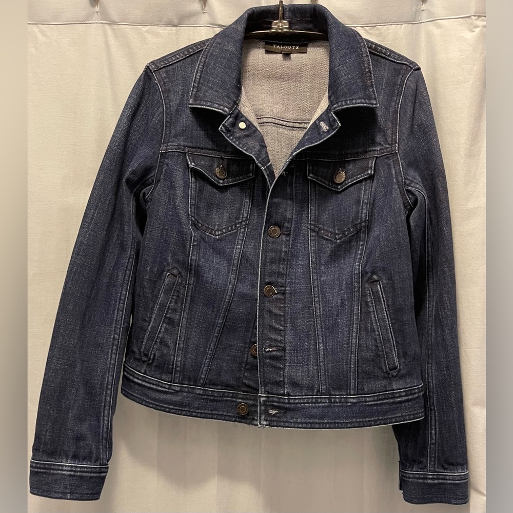 Talbots XS blue, black, Jean jacket western style
